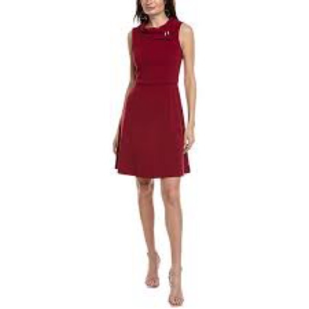 TAHARI Aurthur Levine A- line Red dress size‎ 10 Vibrant Color Stunning